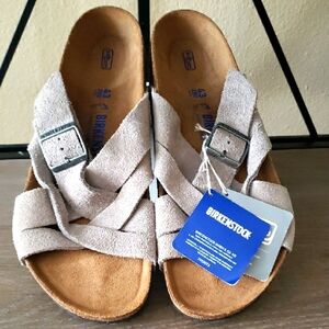 Birkenstock Franca Soft Footbed Suede Leather Sandals EU 43 US‎ 10 Beige